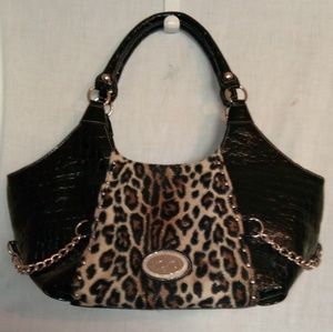 XOXO Cheetah/Pleather Chain Purse